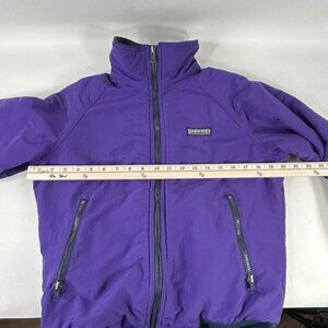 Vintage Lands End Vintage Squall Jacket Women's M Purple Fleece Lined in Navy